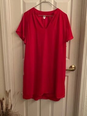 Gap, Rocket Red V-Neck Short flutter Sleeve dress size medium
